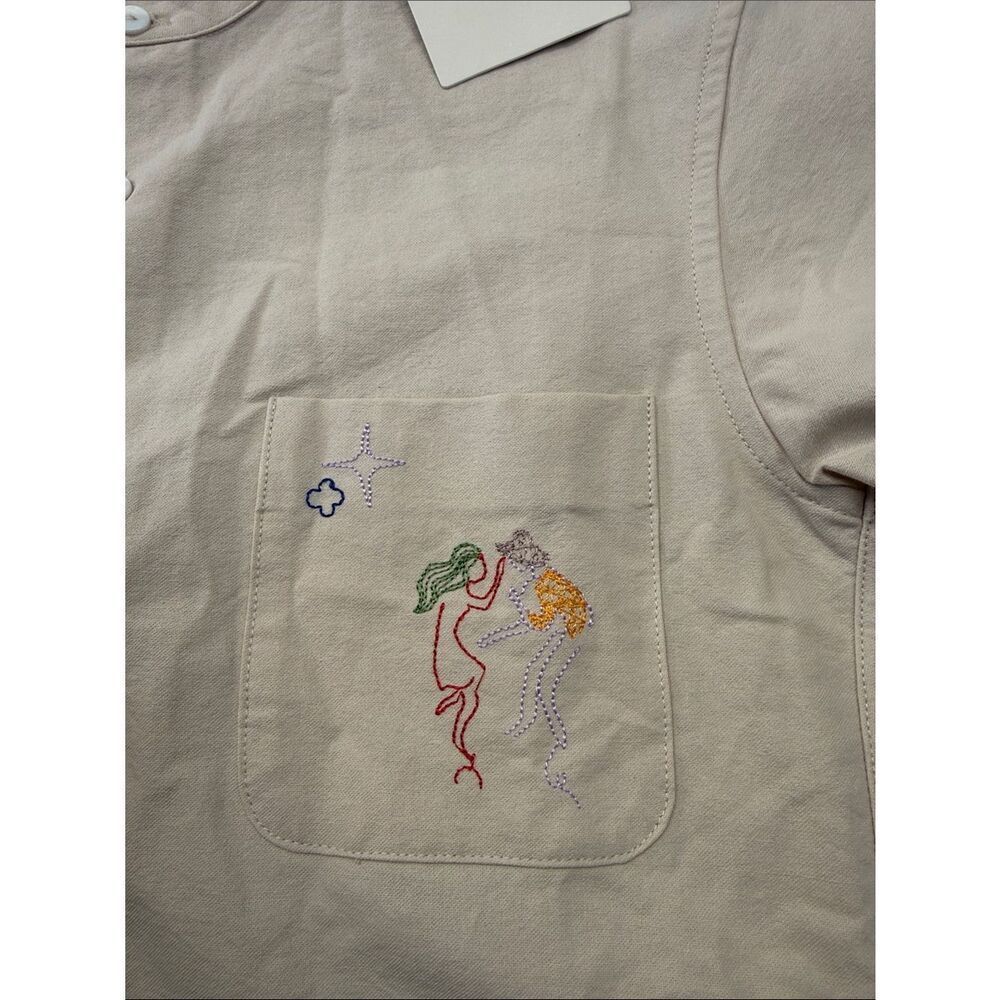 NWT Love Bonito Scout Unisex Embroidered Mandarin Collar Shirt Humble Abode XS - Picture 7 of 11